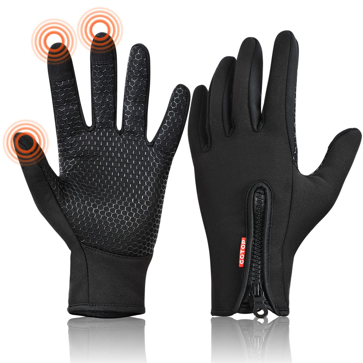 COTOP Winter Warm Gloves for Men Women, Outdoor Windproof Work Running Cycling Hunting Climbing Sport Smartphone Touchscreen Gloves for Gardening, Builders, Mechanic(M)