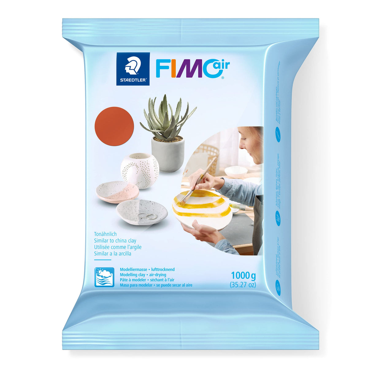 STAEDTLER Fimo Air Basic 8101-76 Air Drying Modelling Clay 1 kg - Terracotta