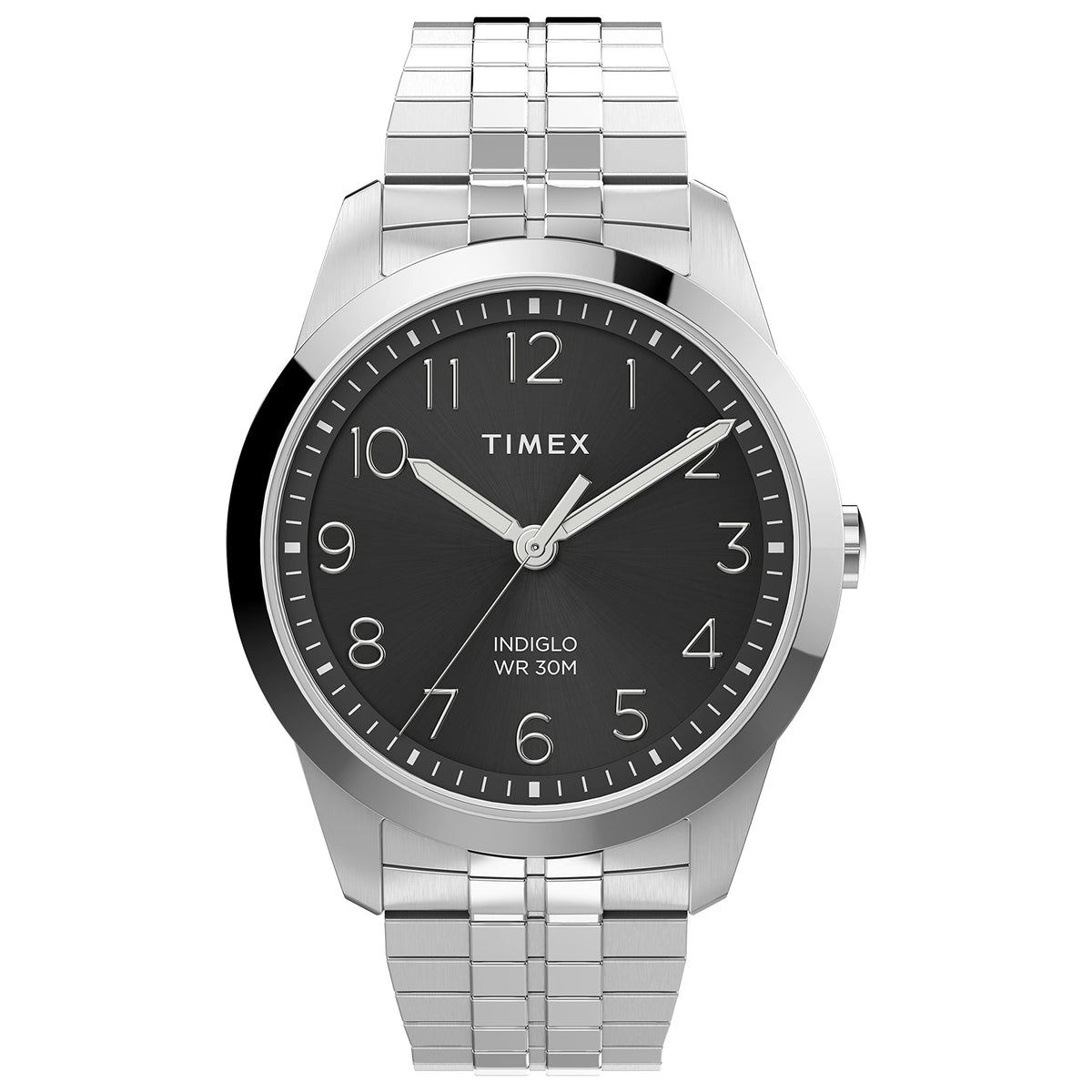 Timex Men's South Street Sport 36mm Perfect Fit Quartz Stainless Steel Strap, Silver-Tone, 18 Casual Watch (Model: TW2V044009J)