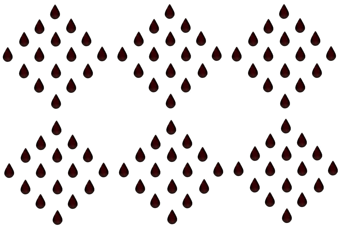 Vama Fashions Tear Drop Small Velvet Tilak Bindi For Women Maroon Bindis for Ladies