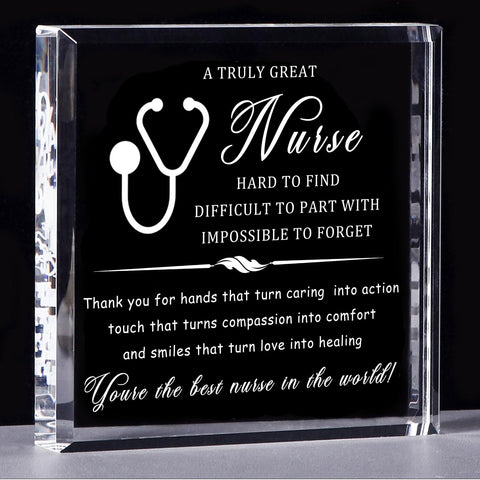 Movdyka Nurse Gifts for Women Men Crystal Keepsake Nurse Practitioner Gifts for Women on Retirement Appreciation Week Birthday Best CNA Presents for Nurse