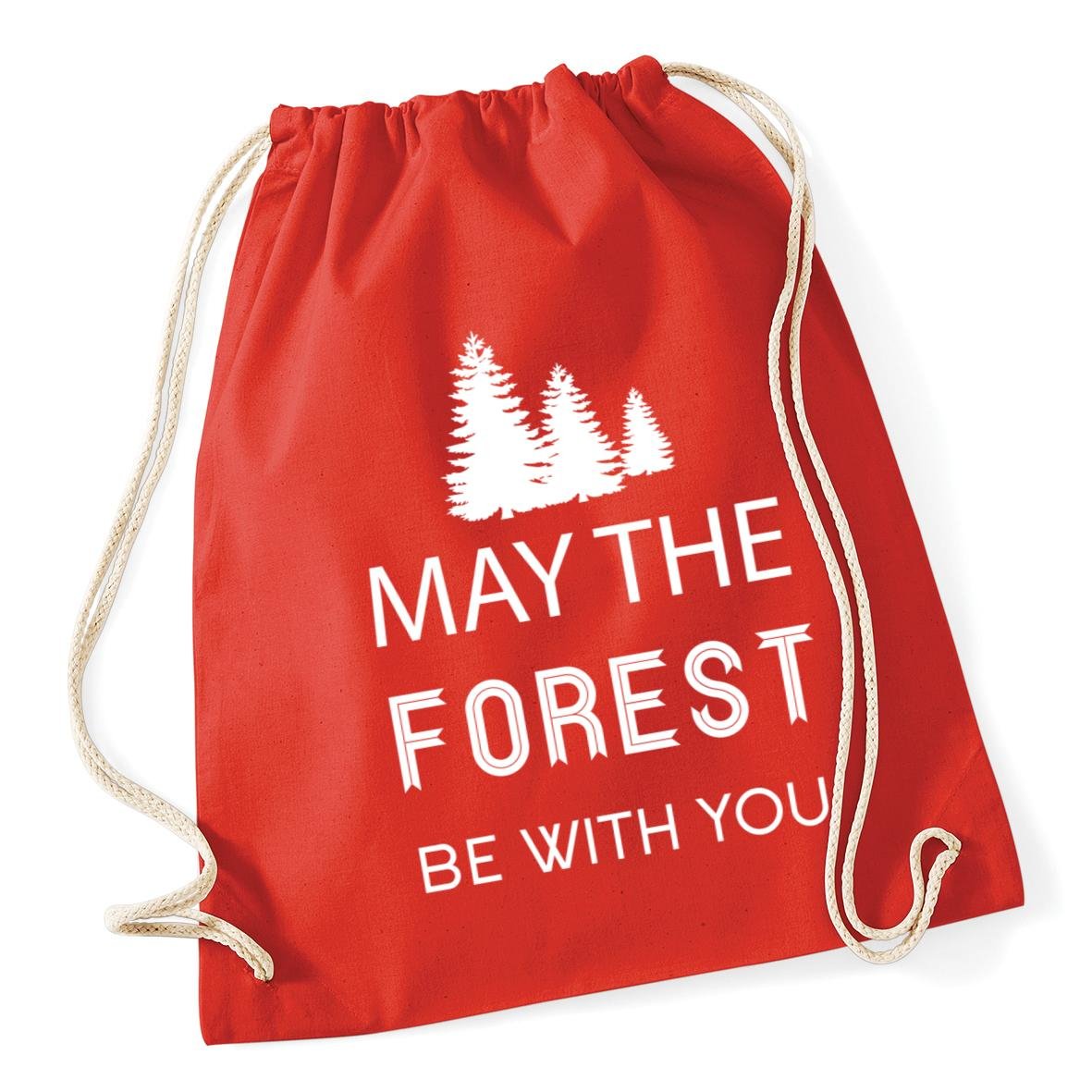 Hippowarehouse May the forest be with you Drawstring Cotton School Gym Kid Bag Sack 37cm x 46cm, 12 litres