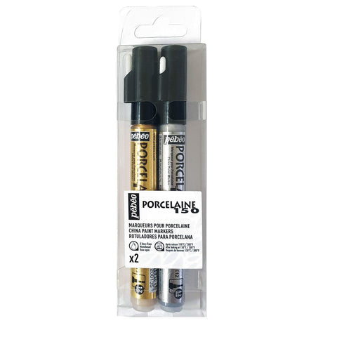 PEBEO Porcelain Markers, Gold, Silver, 3.5x9.5x17cm