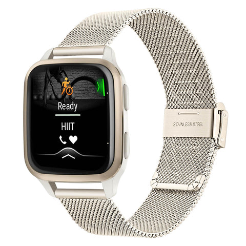 TRUMiRR Compatible with Garmin Venu Sq 2 Music/Venu Sq Music/Venu 2 Plus 43 mm Bracelet, 20 mm Mesh Woven Stainless Steel Metal Watch Strap with Quick Release for Garmin Vivomove Trend