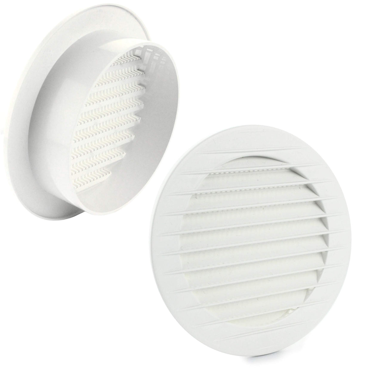 MKK 17969 Ventilation Grille Exhaust Air Grille Insect Protection White Grey Brown 60 70 80 90 100 120 125 150 mm, white