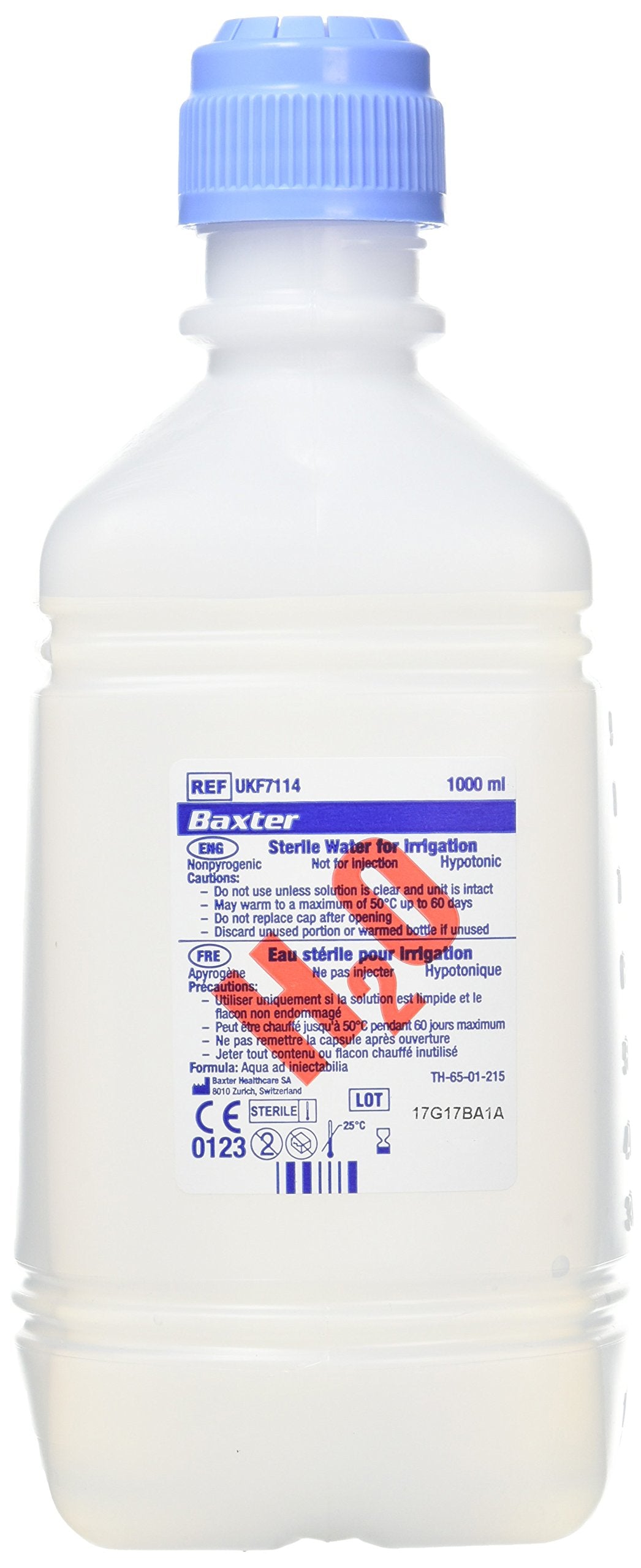 Baxter Healthcare TRF7114 Sterile Irrigation Water, 1 L Capacity, Clear (Pack of 6)