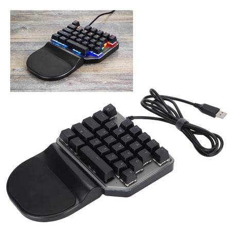 Single Hand Keyboard Mini Gaming Keyboard One Handed Keyboard,Mechanical Game RGB Backlit One Hand Keyboard, Mobile Phone Accessory Wired for PUBG/for