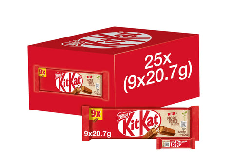 KitKat 2 Finger Milk Chocolate Biscuit Bar, Pack of 9