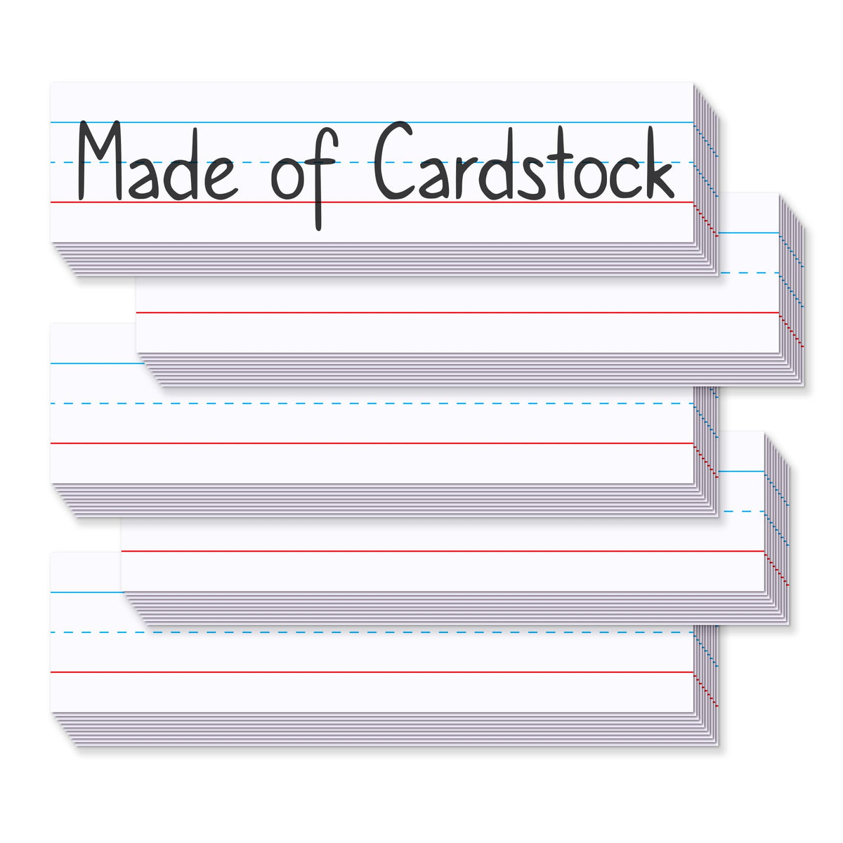 Chell White Sentence Strips Cardstock 3â€ x 12â€, Thick Ruled Word Writing Paper for Teacher Supplies, Classroom and Home, Pack of 80