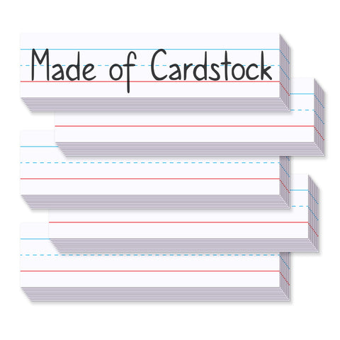 Chell White Sentence Strips Cardstock 3â€ x 12â€, Thick Ruled Word Writing Paper for Teacher Supplies, Classroom and Home, Pack of 80