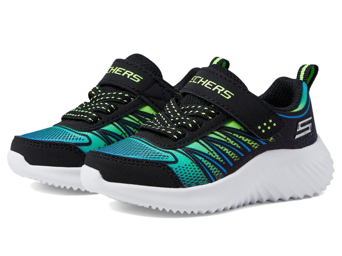 Skechers Kids Kids Bounder-Zatic Sneaker, Black/Blue/Lime, 9 US Unisex Toddler