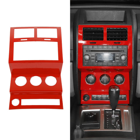 Jimen Inner Accessories Center Console Dashboard Control Panel Cover Trim for 2007-2012 Dodge Nitro (Red)