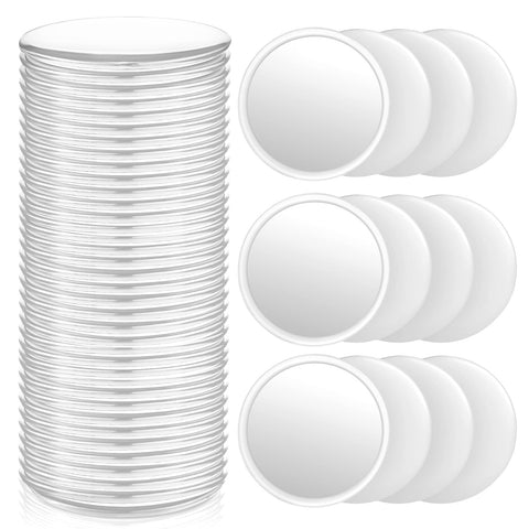 Blulu 36 Pieces Compact Mirror Bulk Mini Mirrors for Purse Round Small Makeup Pocket Mirror Makeup Glass Mirror Portable Personal Mirror for Women Travel Daily Use, 2.76 Inch (White)