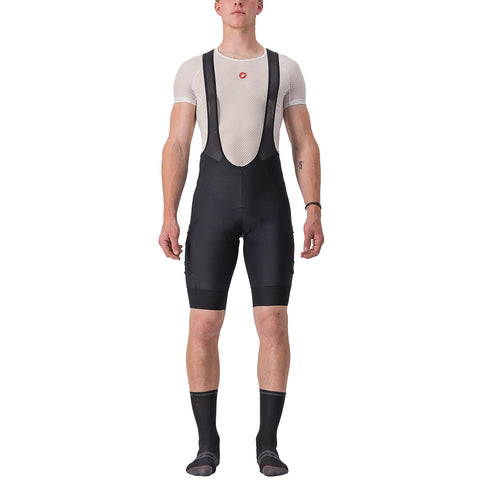 Castelli MenÃ¢â‚¬â„¢s Unlimited Cargo Bibshort for Road & Gravel Biking I Male Padded Cycling Shorts - Black - XX-Large