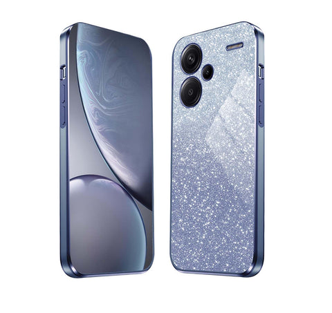 HAOYE Case for Xiaomi Redmi Note 13 Pro 5G / Poco X6 5G, Slim Silicon TPU Electroplated Frame Cover, Anti-Scratch Shockproof Protective Shell with Shiny Sticker. Blue