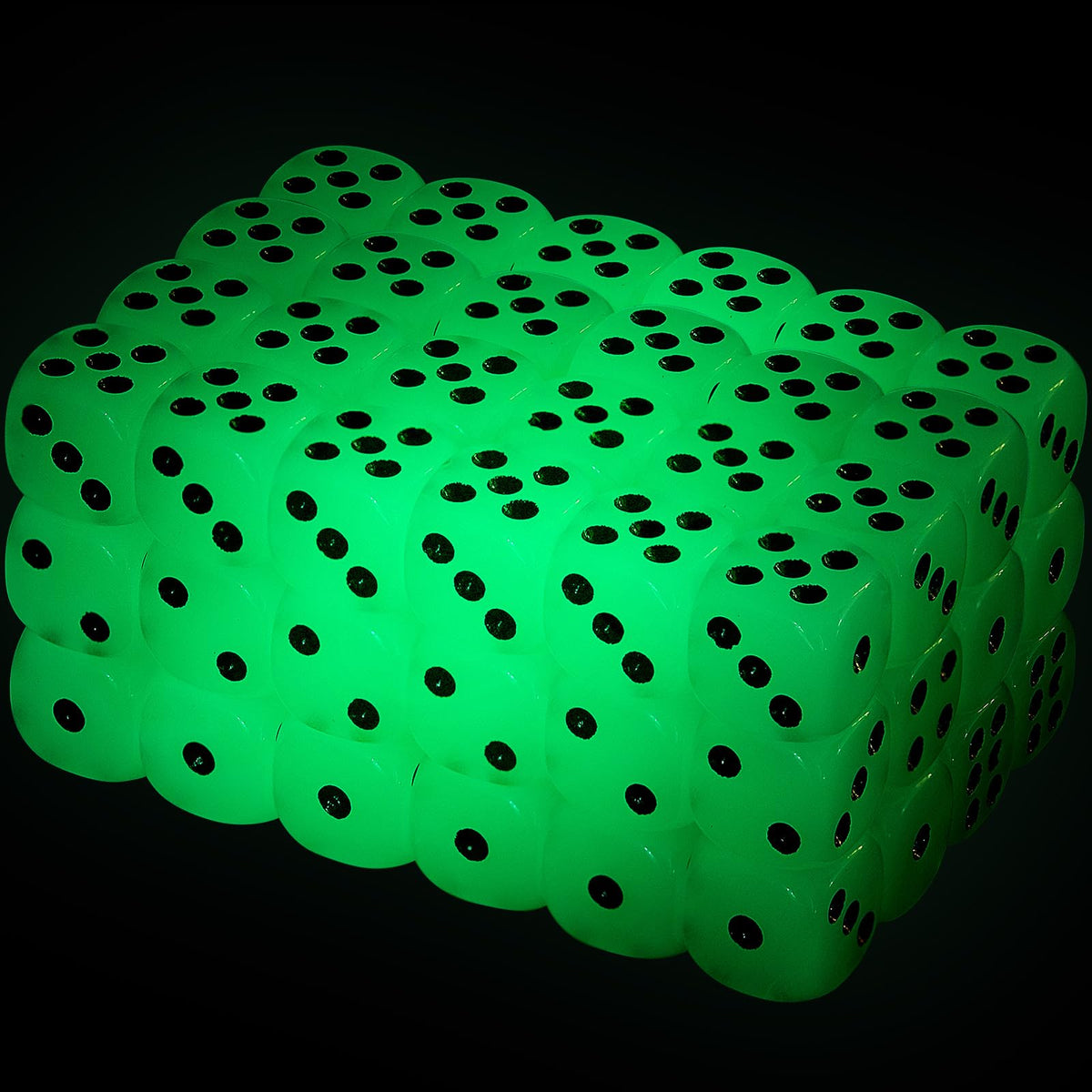 Sumind Glow in The Dark Dice 6 Sided Dice with Black Velvet Pouches for Table Board Games, Party Favors, toy gifts(54 Pieces)