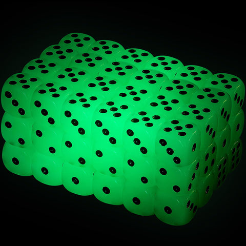 Sumind Glow in The Dark Dice 6 Sided Dice with Black Velvet Pouches for Table Board Games, Party Favors, toy gifts(54 Pieces)