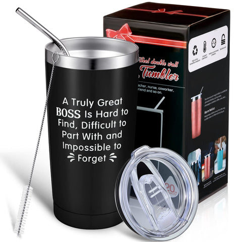 Appreciation Gift A Truly Great is Hard To Find, Novelty Travel Coffee Mug Thank You Mentor Retirement Leaving Gift for Colleague Farewell, 21 oz Mug Tumbler with Gift Box (Black)