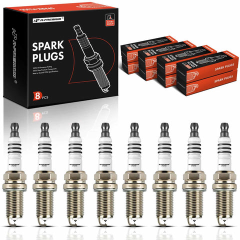 A-Premium Iridium Platinum Spark Plugs (Pack of 8) Compatible with Toyota Tundra & Volkswagen Passat & Land Rover Range Rover & BMW X5 & Audi A6 Quattro & Porsche Cayenne & Bentley Arnage