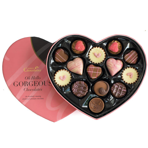 Martin's Chocolatier | Belgian Pralines in Heart Shaped Gift Box | Love Box Full of Milk, White & Dark Chocolates | Perfect Mother's Day, Valentine's, Anniversary Present (Pink, 209g)