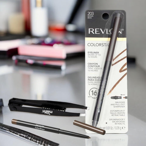 moofin ColorStay Waterproof Eyeliner Pencil, 0.01 oz, 4-Pack in Rich Brown, Smudgeproof Eyeliner Eyebrow Tweezers, Long-Lasting, Precise Application, Versatile, Gentle Formula