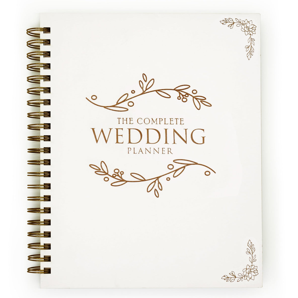 Wedding Planner Organizer Book Wedding planning Book for Bride and Wood Cover, 12 Months to the Big Day (White-C)