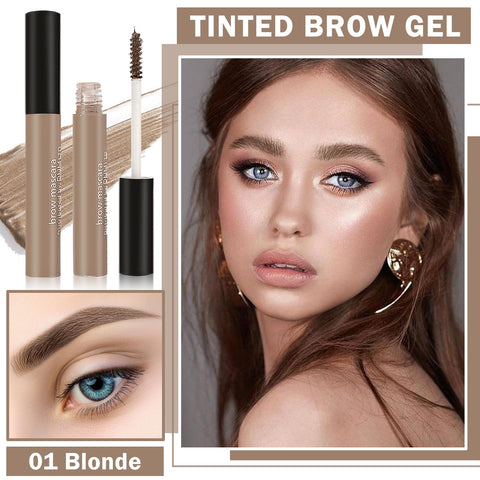 QIUFSSE Waterproof Eyebrow Gel,2PCS Eyebrow Mascara Blonde Eyebrow Gel,Long Lasting Gel De Cejas Con Color,Easily Create Daily Eyebrow Makeup for Women-2PCS 01 Blonde