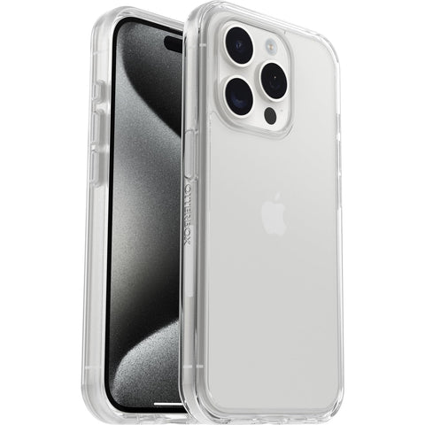 OtterBox Symmetry Clear Case for iPhone 15 Pro, Shockproof, Drop proof, Protective Thin Case, 3x Tested to Military Standard, Antimicrobial Protection, Clear
