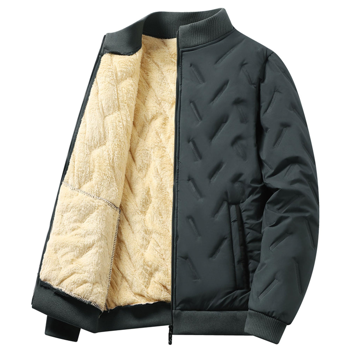 Jueshanzj Cotton jacket men's winter warm padded and thickened Green 3XL