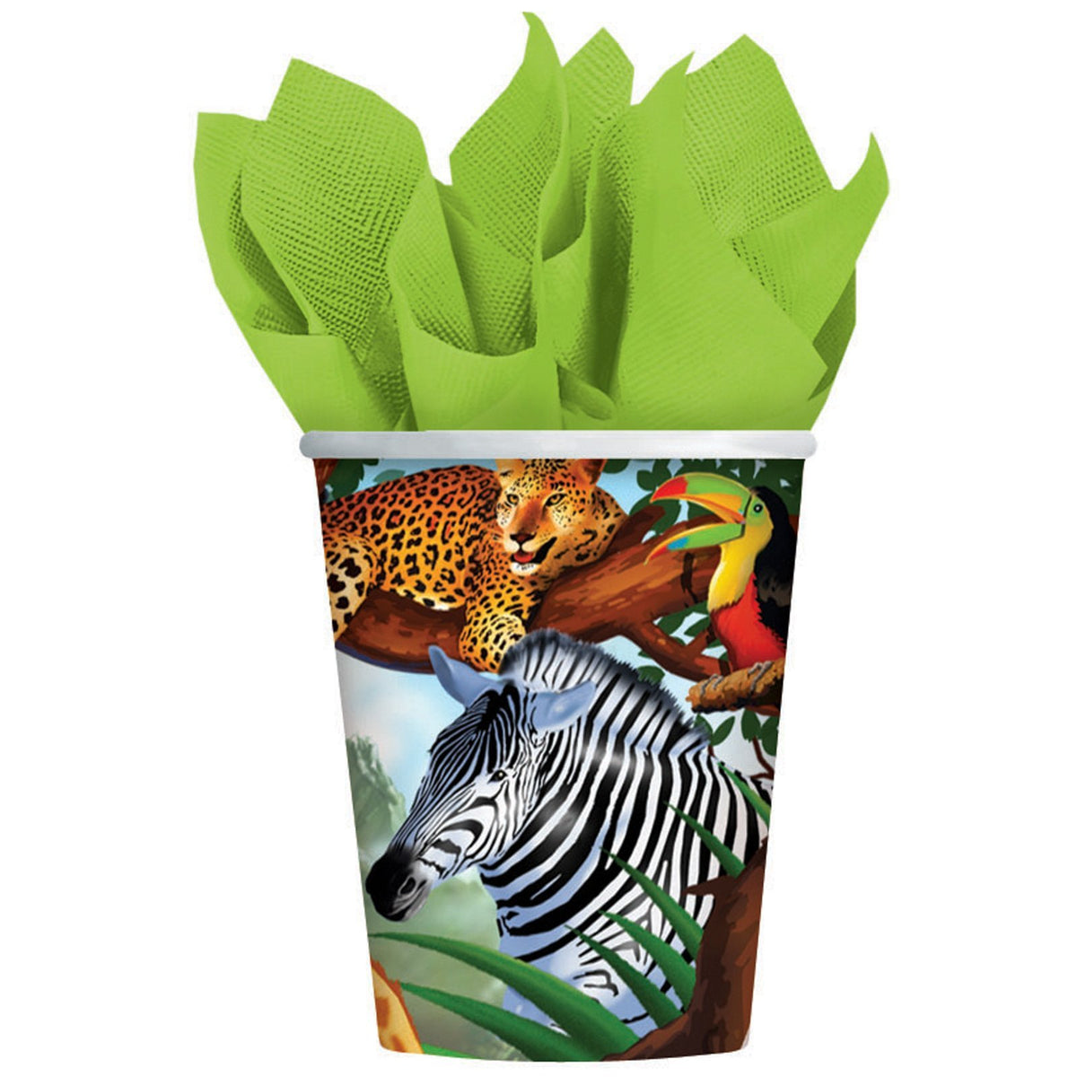 Jungle Safari Party Cups - Jungle Theme 9 oz Paper Cups- 8 Count