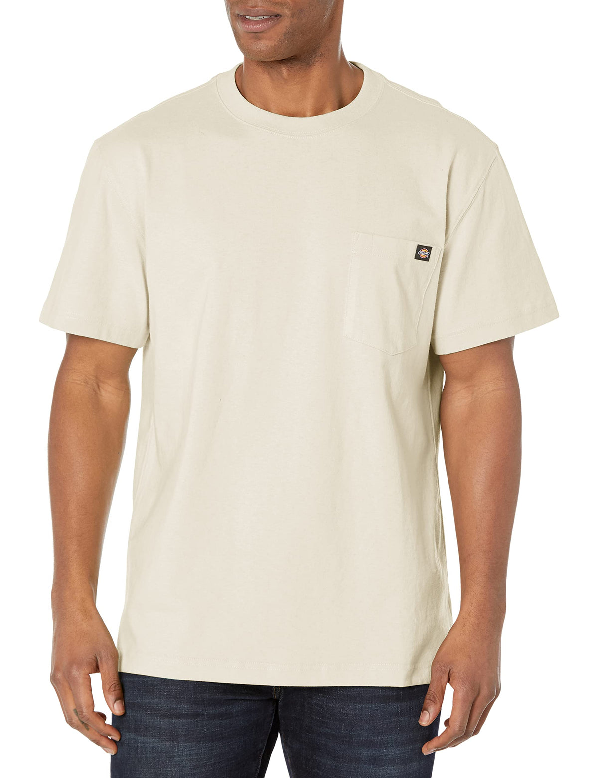 Dickies mens Short Sleeve Heavyweight T-shirt T Shirt, Natural, Large US