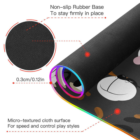 Funny Dog Paw-01 Wireless Charging Mouse Pad for Mobile Phone Extra Large Gaming Mousepad with 13 Lighting Modes Computer Mat for MacBook PC Laptop Desk Office Home Gaming