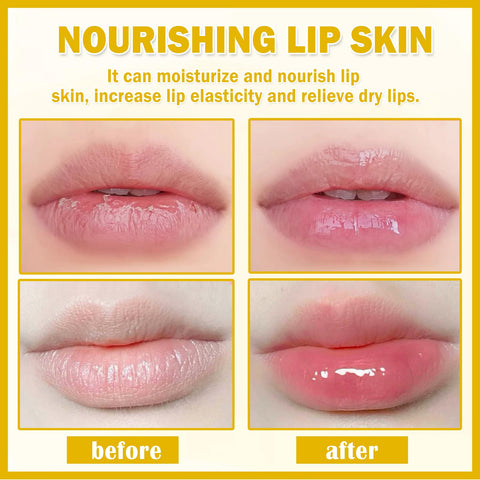 ZHISHUDL Honey Lip Oil Lip Gloss Plumping Lip Gloss Oil Long Lasting Nourishing Lip Glow Oil Non-Sticky Lip Care Products Gift for Women - 02 Honey Flavor