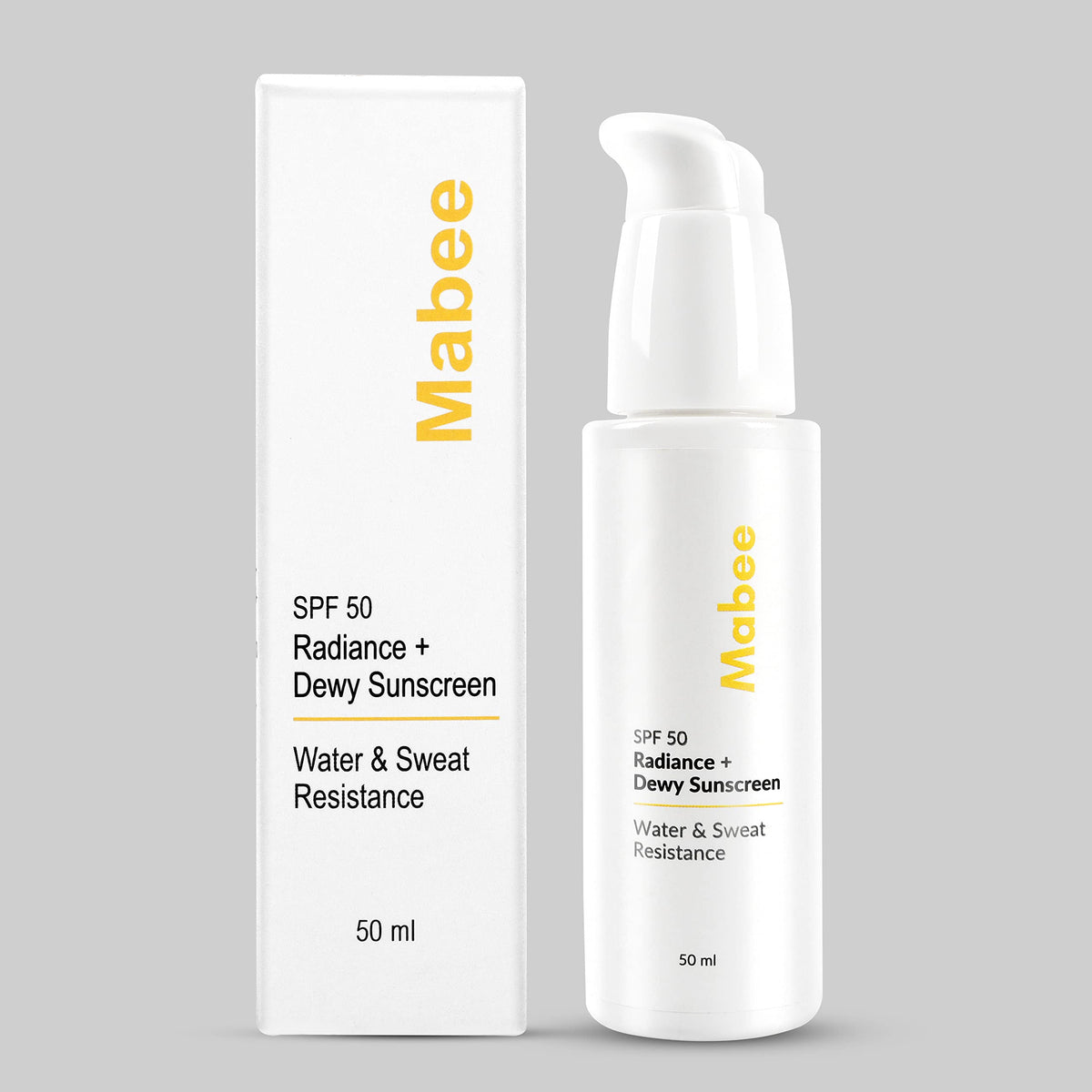 Mabee Cosmetic's Cream Sunscreen SPF 50 Lightweight With Multi-Vitamins, No White Cast, Broad Spectrum, non- sticky, Acne Safe For Unisex, 50g