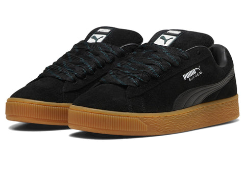 PUMA Men's Suede XL Flecked Sneaker, Black/Ponderosa Pine/Gum, 13