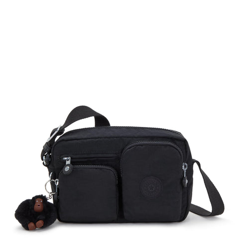 Kipling Women's Albena Cross Body, Black Tonal, 8.75''L x 6''H x 3.5''D