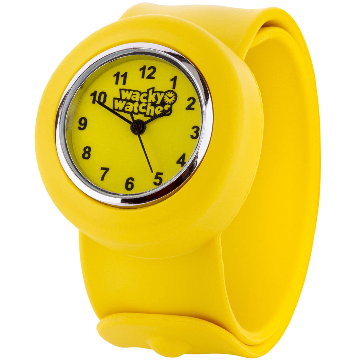 Popwatch Yellow Colour Slapwatch Fast Fit Kids Childrens Silicone Watch Band Learn to Tell The Time Unisex Instant Fit Any Size