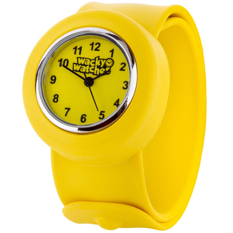 Popwatch Yellow Colour Slapwatch Fast Fit Kids Childrens Silicone Watch Band Learn to Tell The Time Unisex Instant Fit Any Size