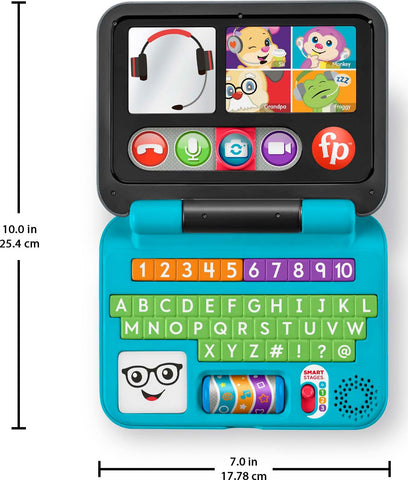 Fisher-Price Laugh & Learn Baby to Toddler Toy LetÃƒÆ’Ã†â€™Ãƒâ€šÃ‚Â¢ÃƒÆ’Ã‚Â¢ÃƒÂ¢Ã¢â€šÂ¬Ã…Â¡Ãƒâ€šÃ‚Â¬ÃƒÆ’Ã‚Â¢ÃƒÂ¢Ã¢â€šÂ¬Ã…Â¾Ãƒâ€šÃ‚Â¢s Connect Laptop Pretend Computer with Smart Stages for Ages 6+ Months