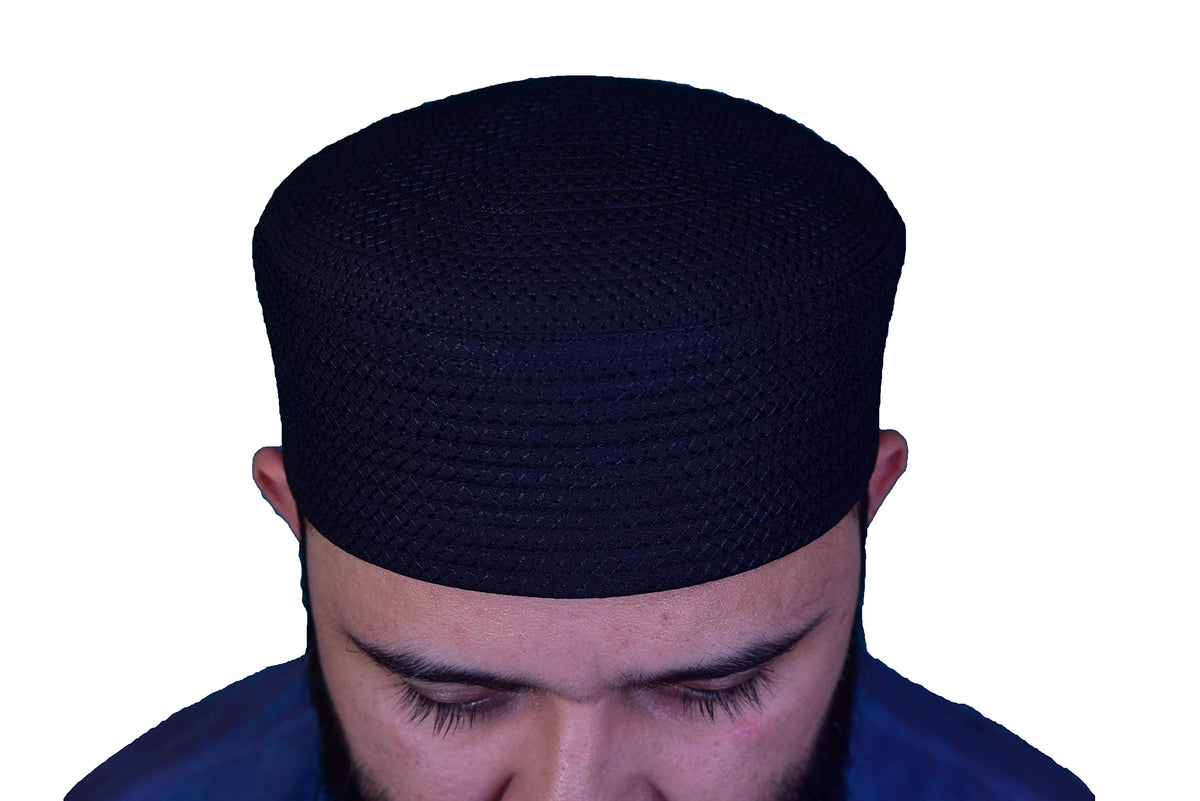 ADOTO Special Kufi Hat for Men Soft Prayer Hat for Men - Warm Muslim Hat for Men- Beanie Prayer Cap for Men Black