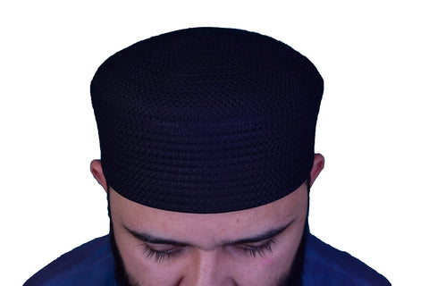 ADOTO Special Kufi Hat for Men Soft Prayer Hat for Men - Warm Muslim Hat for Men- Beanie Prayer Cap for Men Black