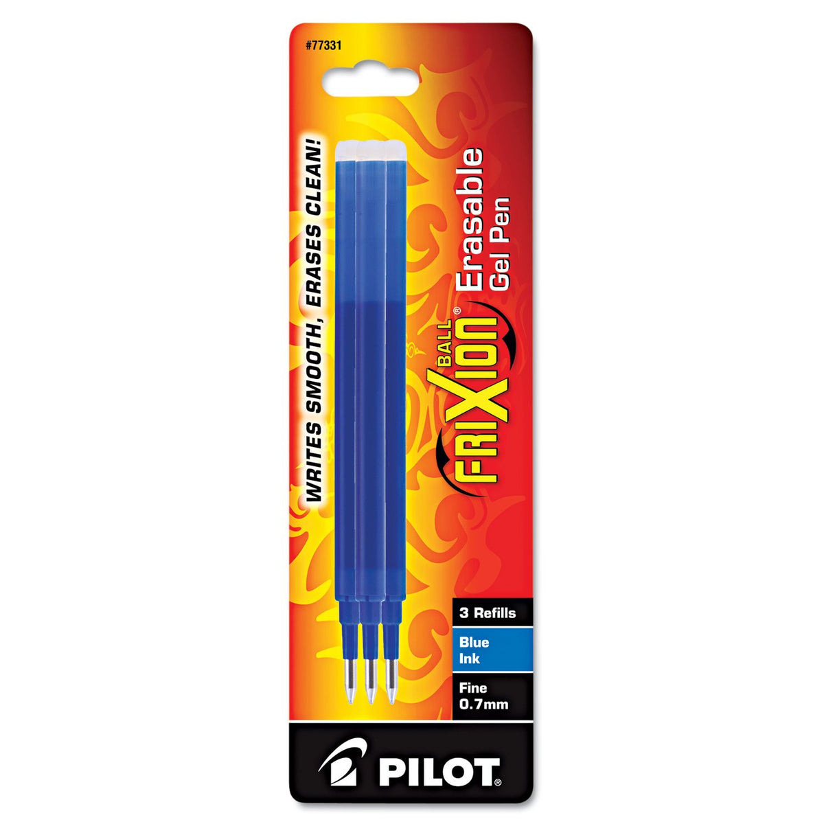 Pilot, FriXion Ball Gel Ink Refills for Erasable Pens, Fine Point 0.7 mm, Pack of 3, Blue