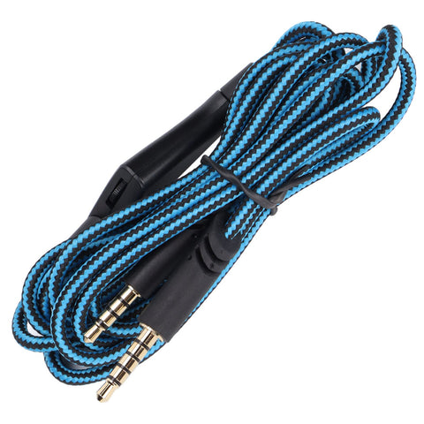 Gaming Headset Replacement Audio Cable, Inline Volume Control Wire and Without Inline Mute Control Cord for Astro A10 A40TR Game Headphone(Volume Control-Blue)