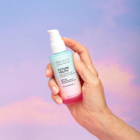 Pacifica Beauty, Future Youth Daily Turnaround Hydrating Moisturizer SPF 50, Lightweight Face Sunscreen, Fast-Absorbing, Fights Signs of Aging, UVA/UVB Broad Spectrum, Chemical Sunscreen, Vegan