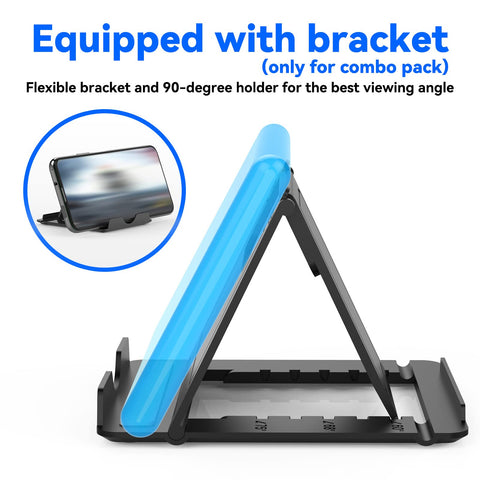 Gaming Keyboard Mouse Converter Gaming Keyboard Mouse Set RGB Gradient USB One Handed Keyboard Type C Wired Mouse Mobile Phone Holder(Mix SE Automatic Pressure Gun Set)