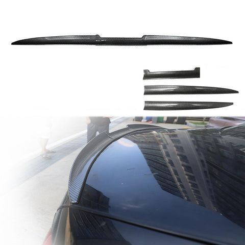 YPGHBHD 3 IN 1 Car Trunk Spoiler Wing, Compatible with Honda CIVIC FA1 2006-2011, Car Rear Spoilers Sedan Trunk Tail Wing Lip Kit Exterior, B Carbon Fiber Look