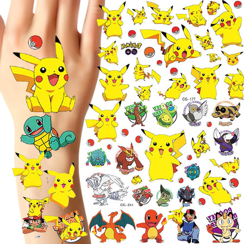 Temporary Tattoos Stickers for Cartoon and Anime(8sheets) Cartoon Tattoo Waterproof for Boys and Girls Party Supplies Favors