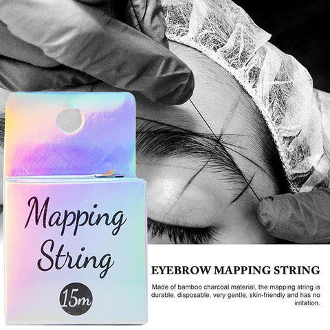 Black White Eyebrow Mapping String, Pre-inked Eyebrow Thread Liners, Tattoo Thread Eyebrow Marker Marking Line for Eyebow Make Up Thread Positioning Eyebrow Measuring Tool for Marking Symmetrical Eyebrows