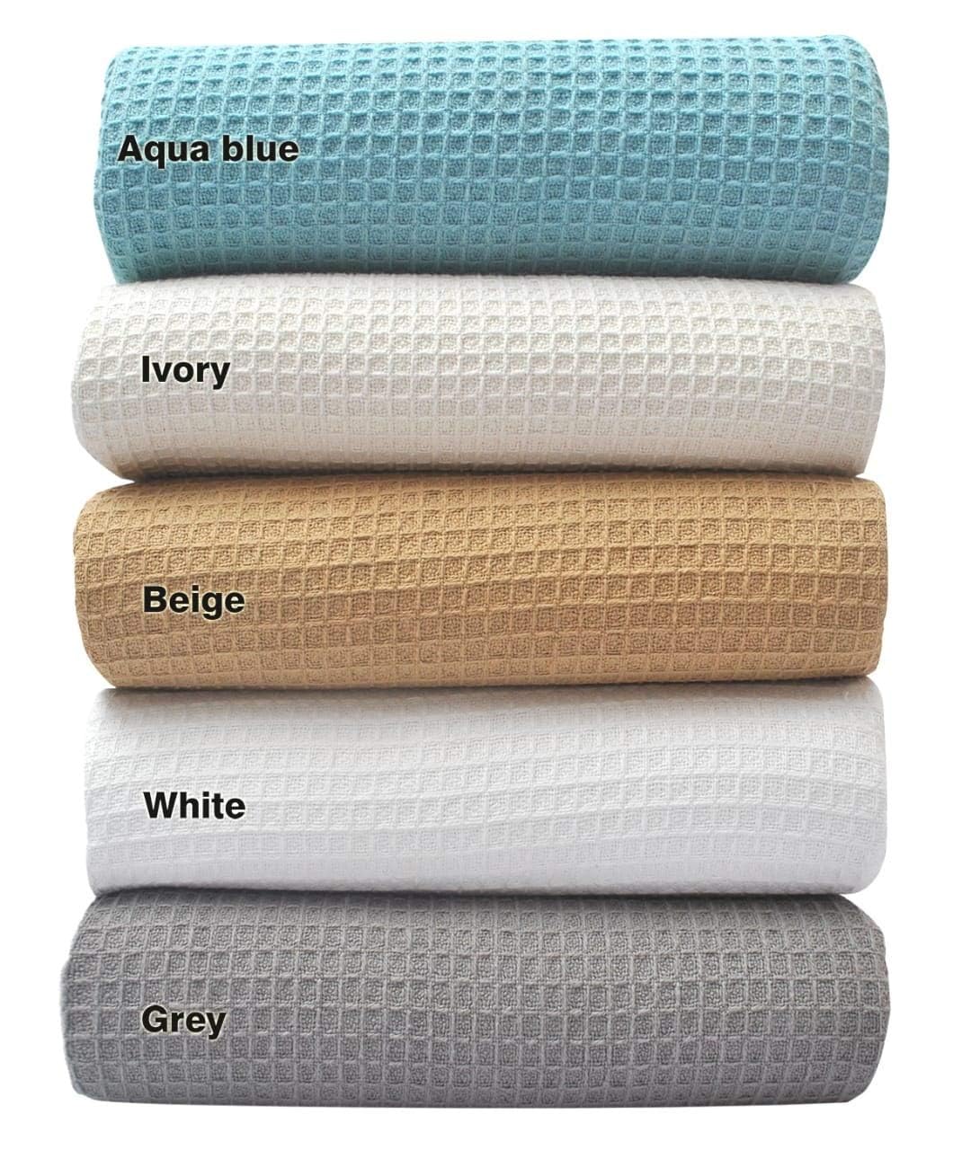Tex Trend 100% Cotton Blanket - Soft and Breathable Twin XL Waffle Blanket - All Season Comfort - Suitable for Bed Layering, Sofa, Couch and Chair - Light Grey (60â€x90â€)
