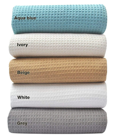 Tex Trend 100% Cotton Blanket - Soft and Breathable Twin XL Waffle Blanket - All Season Comfort - Suitable for Bed Layering, Sofa, Couch and Chair - Light Grey (60â€x90â€)